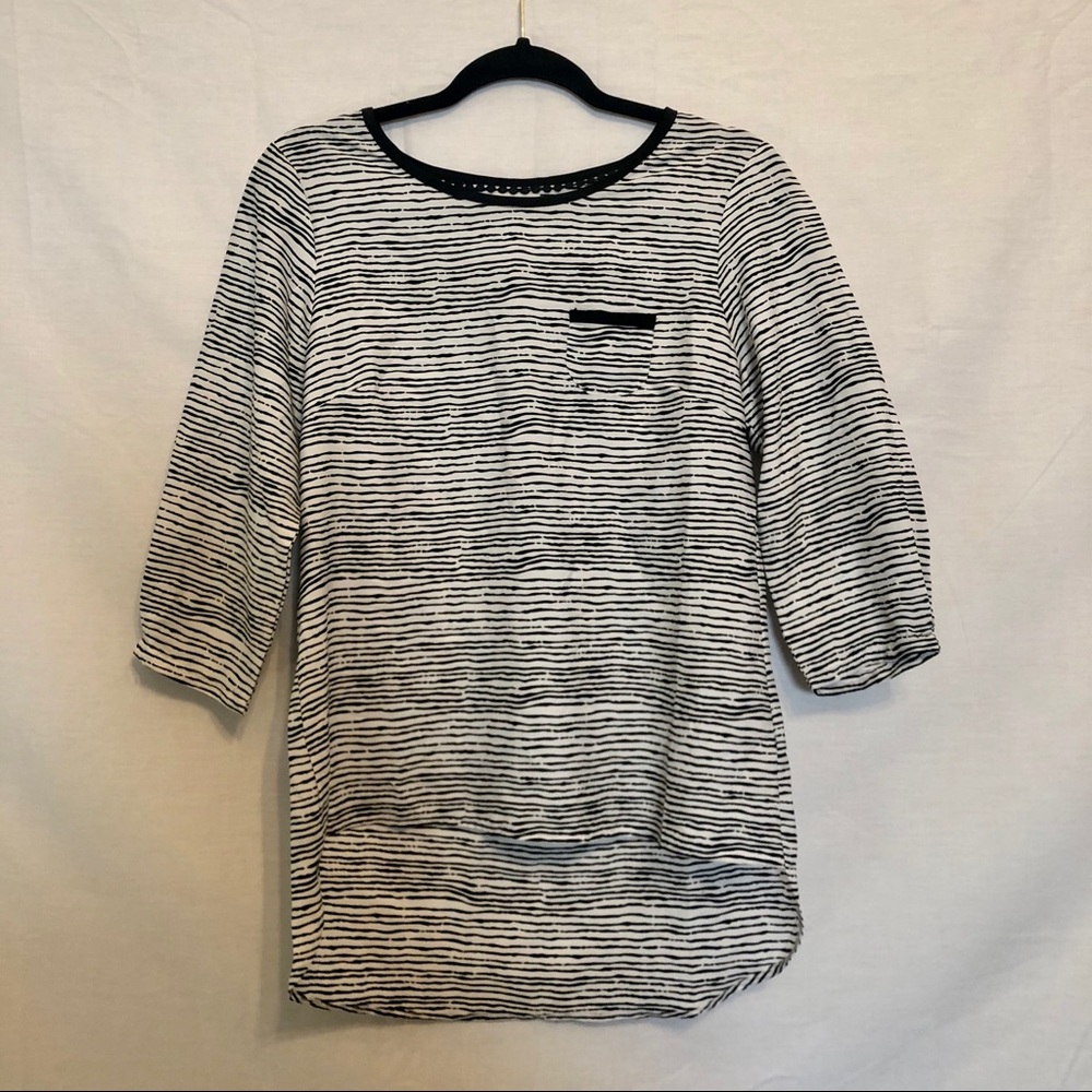 Antilia Femme Zebra Print Blouse Size Small Hi Lo
